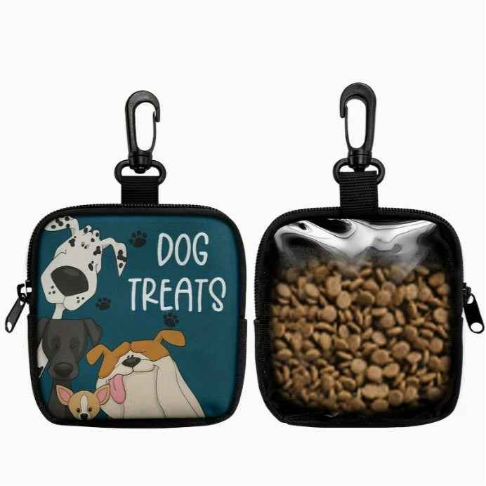 Cartoon Print Portable Pet Treat Bag for Training Walks