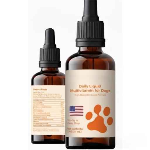 Liquid Pet Multivitamin Supplement for Everyday Dog and Cat Wellness