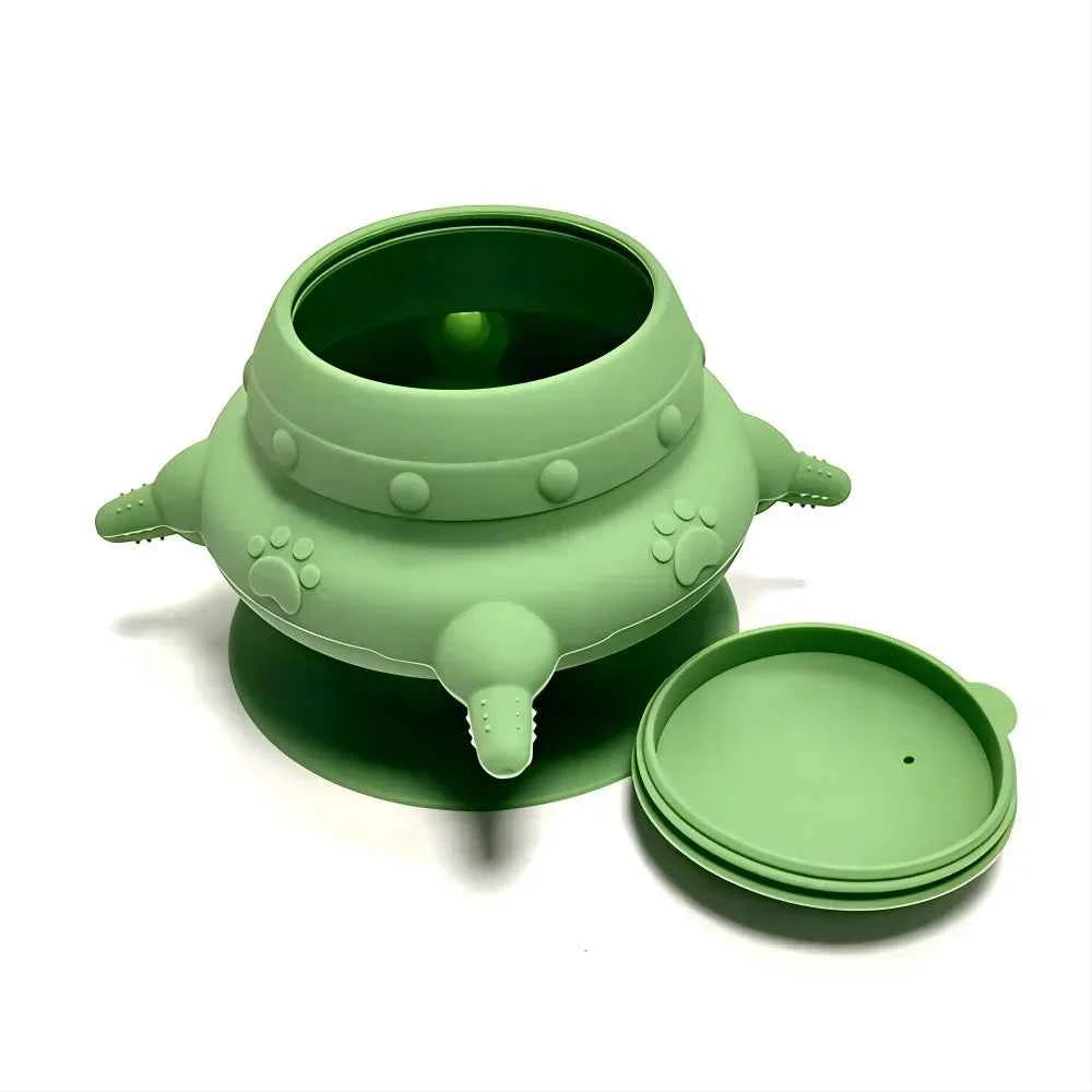 Silicone Pet Feeding Bowl with Suction Cup Portable Feeder for Cats & Dogs