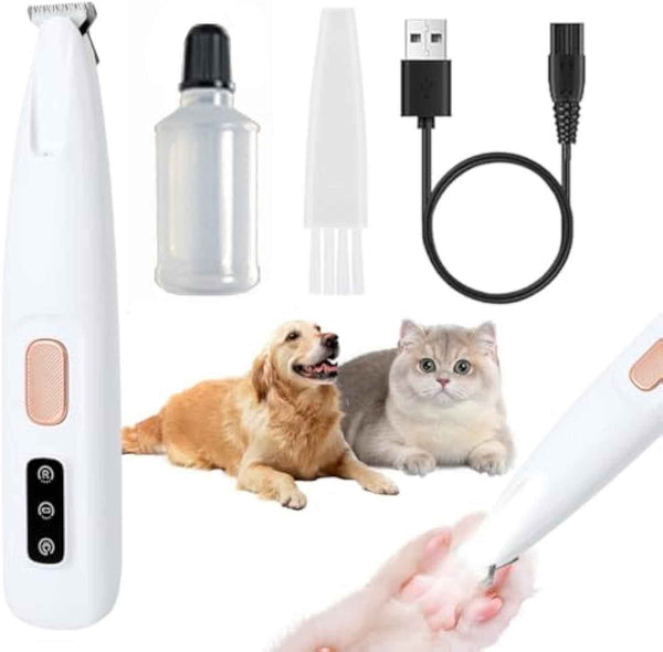 Rechargeable Low-Noise LED Dog Paw Trimmer for Precise Grooming Sessions