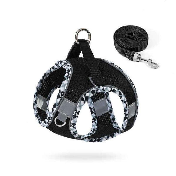 Breathable Step-In Reflective Harness with 1.2-Metre Leash for Pets
