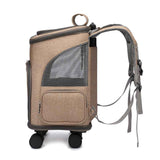 Foldable Trolley Pet Backpack with Universal Wheels for Easy Travel