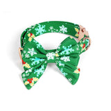 Pure Cotton Pet Collar with Removable Bow Tie Christmas Floral Style