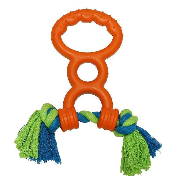 Bite-Resistant Rubber Rope Pull Toy for Interactive Dog Training Games