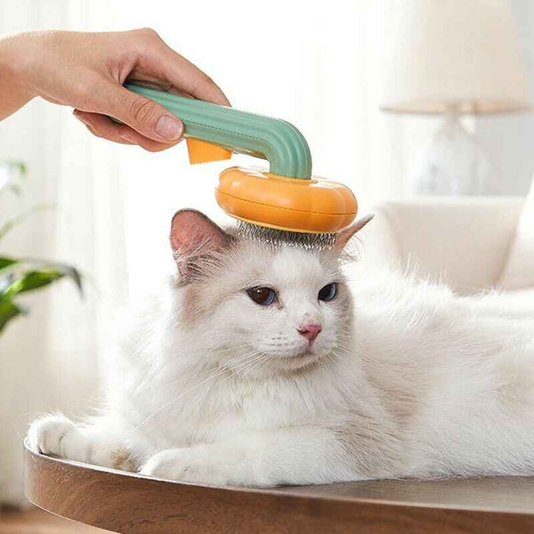 Pumpkin Slicker Brush – Self-Cleaning Pet Grooming Brush