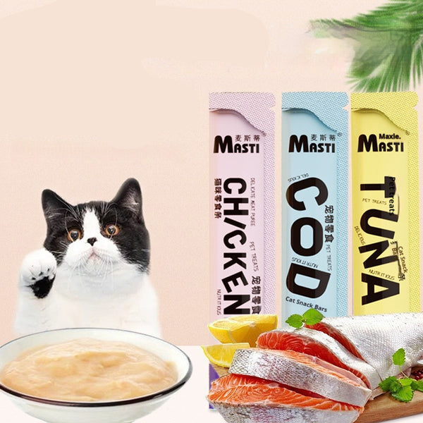 10pcs Wet Cat Treats with Cod – Hydrating Snack for Cats & Kittens