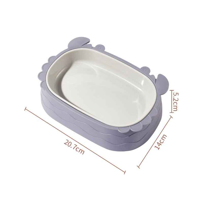 Removable Crab-Shaped Double Cat Bowl for Slower, Cleaner Feeding