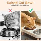 Elevated Cat Bowl Set with Non-Slip Stainless Steel Bowls