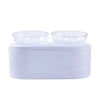 Transparent Oblique Double Pet Bowl for Cats and Small Dogs