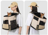 Shaded Ventilated Pet Backpack Carrier for Comfortable Travel Adventures
