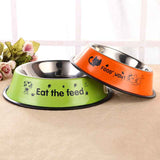 Anti-Skid Printed Stainless Steel Pet Bowl in Six Sizes