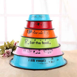 Anti-Skid Printed Stainless Steel Pet Bowl in Six Sizes