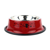 Anti-Skid Printed Stainless Steel Pet Bowl in Six Sizes