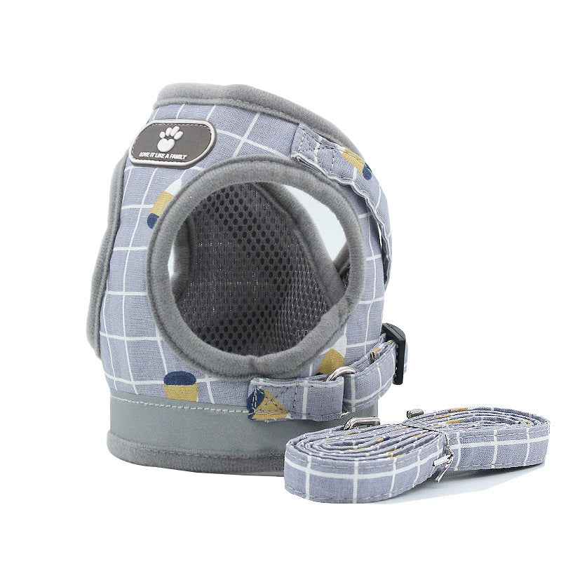 Breathable Mesh Harness and Leash Set for Small Dogs