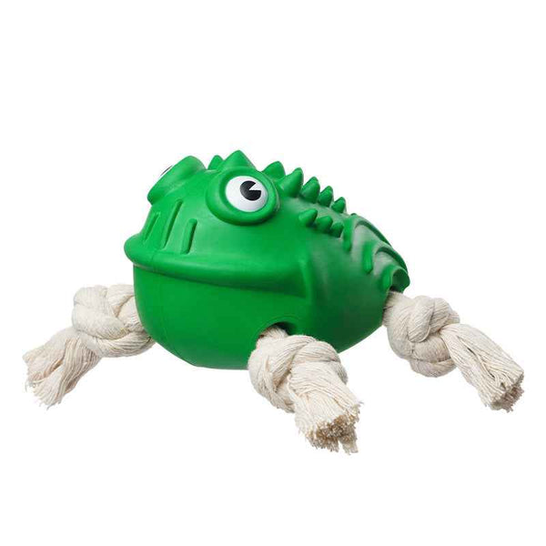 Squeaky Toad Chew Toy for Aggressive Dogs Dental Care
