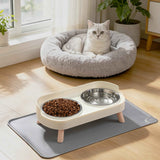 Elevated Cat Bowl Set with Non-Slip Stainless Steel Bowls
