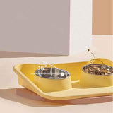Tilted Double Stainless Steel Pet Bowls for Comfortable Mess-Free Feeding