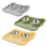 Tilted Double Stainless Steel Pet Bowls for Comfortable Mess-Free Feeding