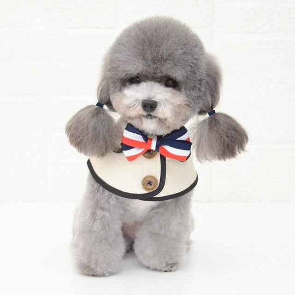 Washed Cotton Bow Tie Pet Bandana for Stylish Everyday Wear