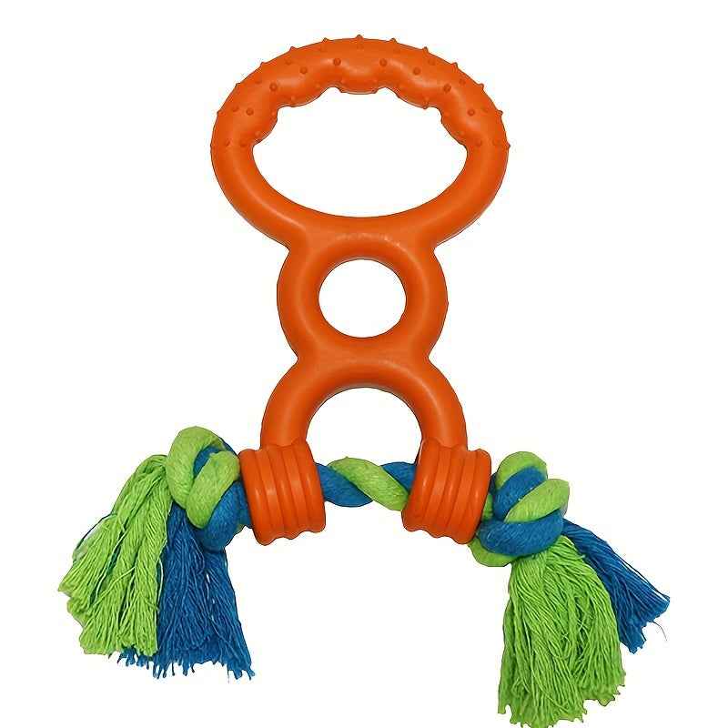 Bite-Resistant Rubber Rope Pull Toy for Interactive Dog Training Games