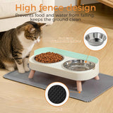 Elevated Cat Bowl Set with Non-Slip Stainless Steel Bowls