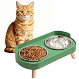 Elevated Cat Bowl Set with Non-Slip Stainless Steel Bowls