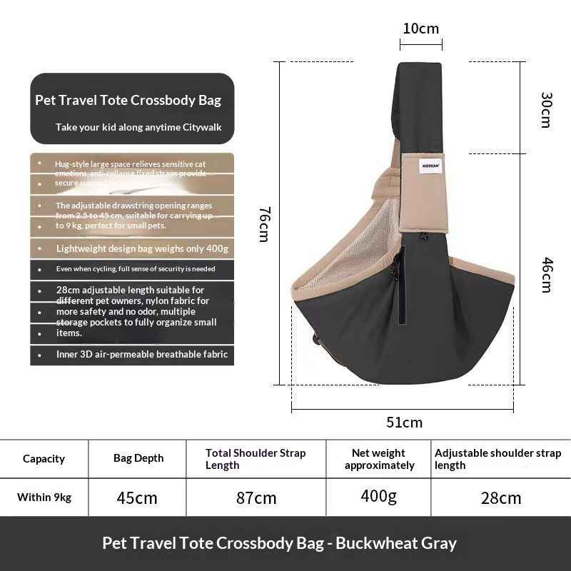 Portable Crossbody Pet Carrier Tote for Small Dog Travel Outings