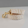 Elegant Leaf Pattern Pet Collar with Gold Buckle for Stylish Comfort