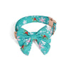 Pure Cotton Pet Collar with Removable Bow Tie Christmas Floral Style