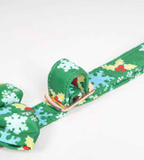 Pure Cotton Pet Collar with Removable Bow Tie Christmas Floral Style