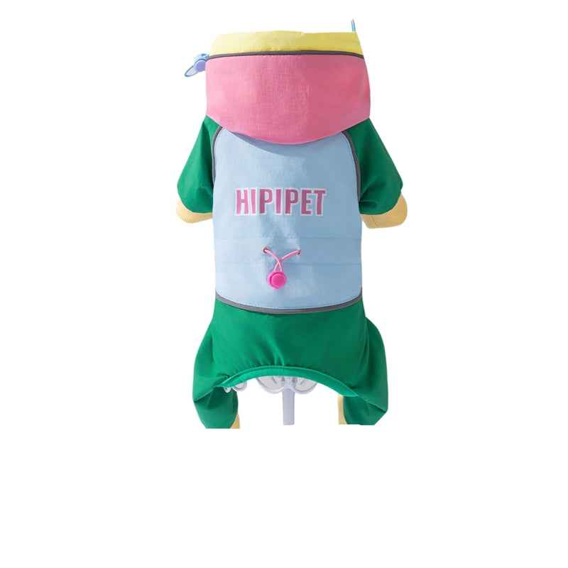 Waterproof Four-Leg Dog Raincoat Jumpsuit with Hood for Adventures