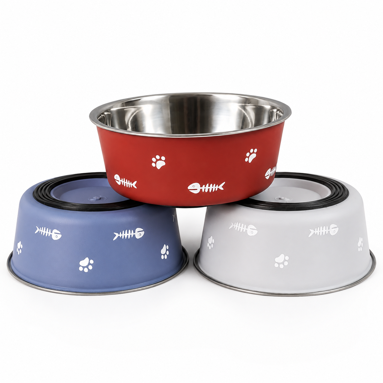 Non-Slip Stainless Steel Pet Bowl with Strong Suction Base