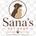 Logo of Sana's Pet Shop with a silhouette of a dog and cat inside a circle on a white background.