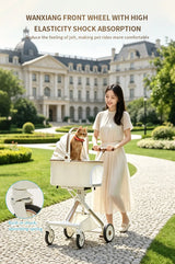 Lightweight Dog Cat Stroller Detachable Basket One Hand Fold Pet Travel Cart