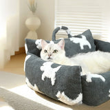 Long Plush Dog & Cat Bed – Soft Cushion with Raised Edges