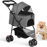 Pet Foldable Stroller For Small Puppy Dogs & Cats