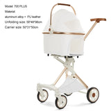 Lightweight Dog Cat Stroller Detachable Basket One Hand Fold Pet Travel Cart