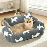 Long Plush Dog & Cat Bed – Soft Cushion with Raised Edges
