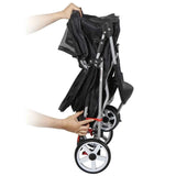 Pet Stroller 4 Wheel Foldable Dog Cat Carrier w/ Storage Basket & Cup Holder