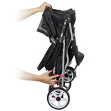 Pet Stroller 4 Wheel Foldable Dog Cat Carrier w/ Storage Basket & Cup Holder