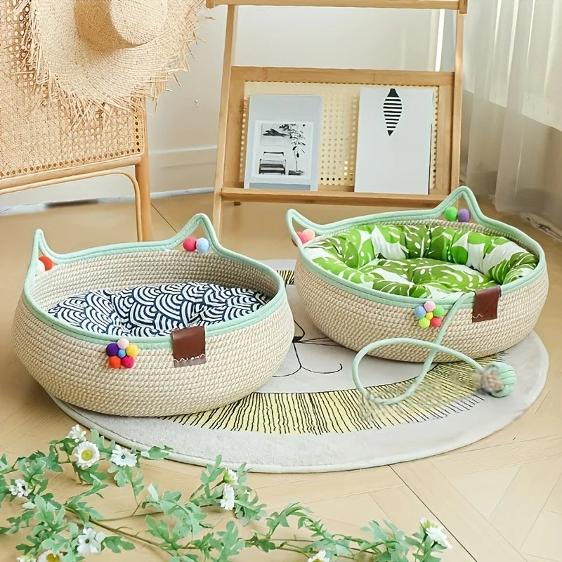 Durable 2-in-1 Cat Scratcher & Bed