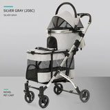 Double Decker Pet Stroller for Cats Dogs 2 Tier Detachable Folding Travel Cart