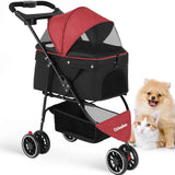 Pet Foldable Stroller For Small Puppy Dogs & Cats
