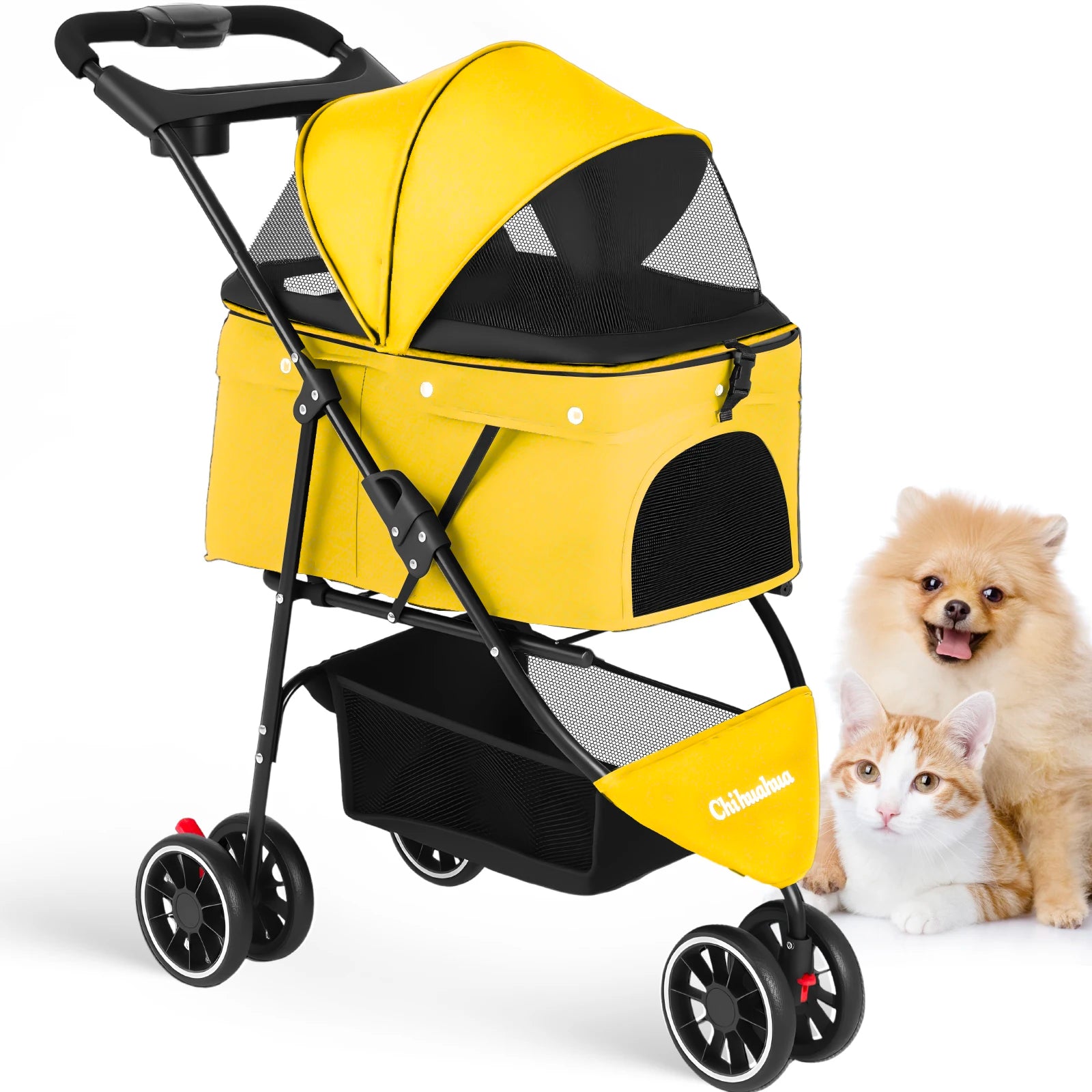 Pet Foldable Stroller For Small Puppy Dogs & Cats