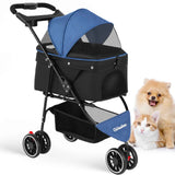 Pet Foldable Stroller For Small Puppy Dogs & Cats