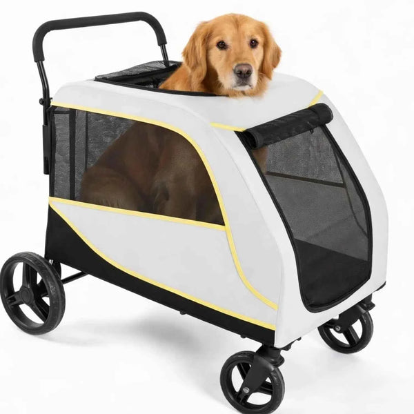 Large Dog Stroller Folding Pet Wagon Dual Entry One Foot Brake 176 lbs