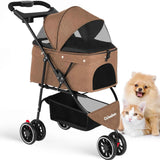 Pet Foldable Stroller For Small Puppy Dogs & Cats