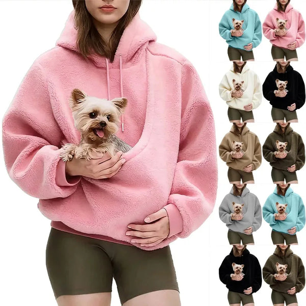 Pet Carrier Hoodie – Hands-Free Pouch Sweatshirt for Small Dogs & Cats