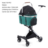 Lightweight Dog Cat Stroller Detachable Basket One Hand Fold Pet Travel Cart