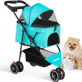 Pet Foldable Stroller For Small Puppy Dogs & Cats